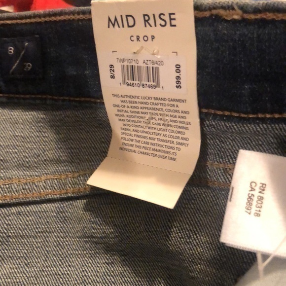 Lucky brand mid rise crop Size 8 style Ava NWT - Picture 7 of 7